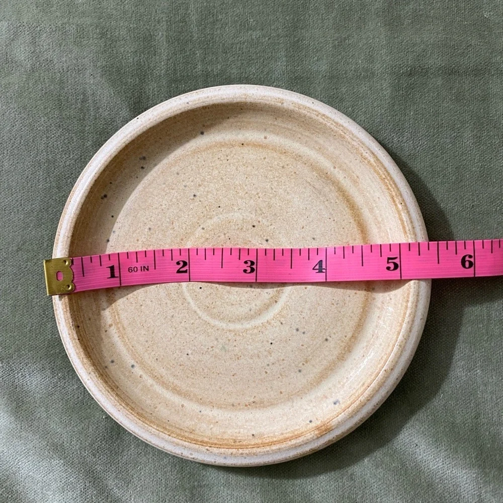Stoneware pottery plate saucer for plant change  approximately 1” deep UBV